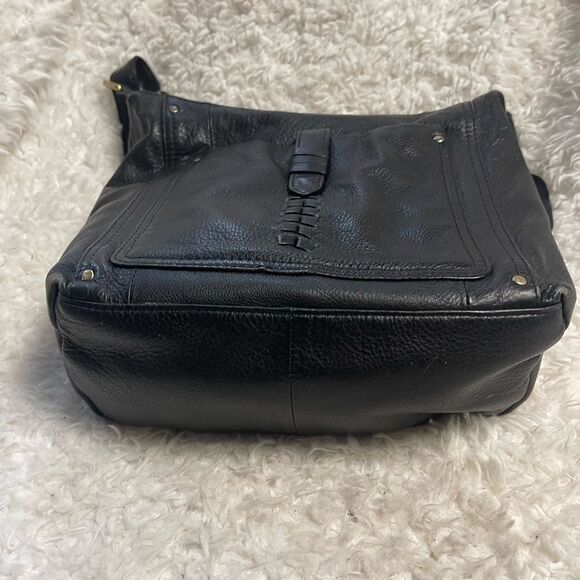 Great American Leather work black medium shoulder/crossbody bag brass hardwares - Picture 8 of 14